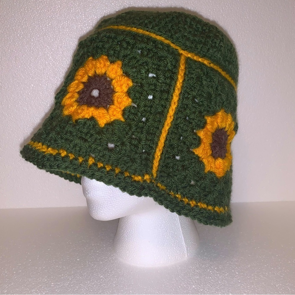 Sunflower Crocheted Bucket Hat